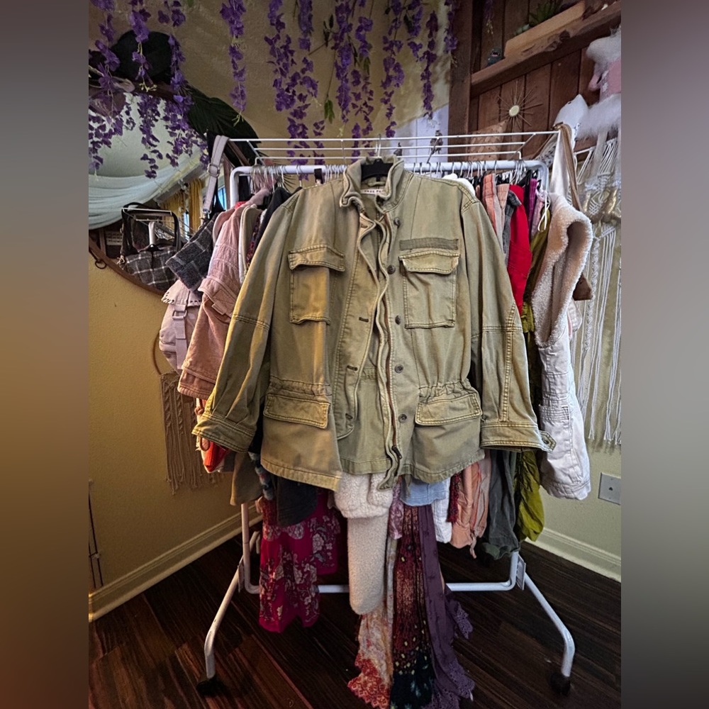 Free People Oversized Military Style Utility Jacket